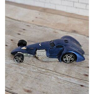 Hot Wheels Hammered Coupe Metallic Blue V12 Chrome Exhaust 2000 Design